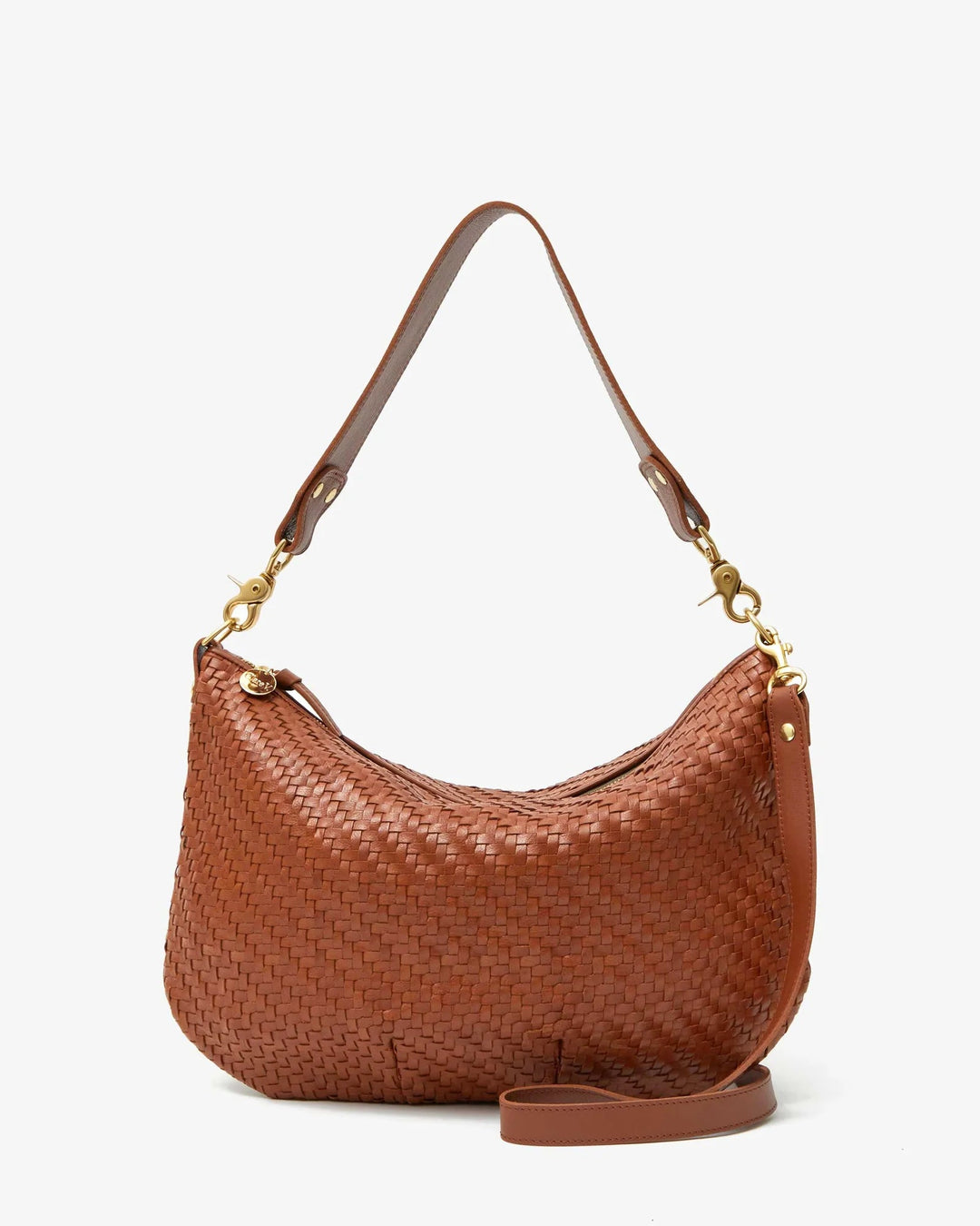 Clare V. - Moyen Messenger Hazelnut Woven Zig-Zag - Kalifornia Jean Bar