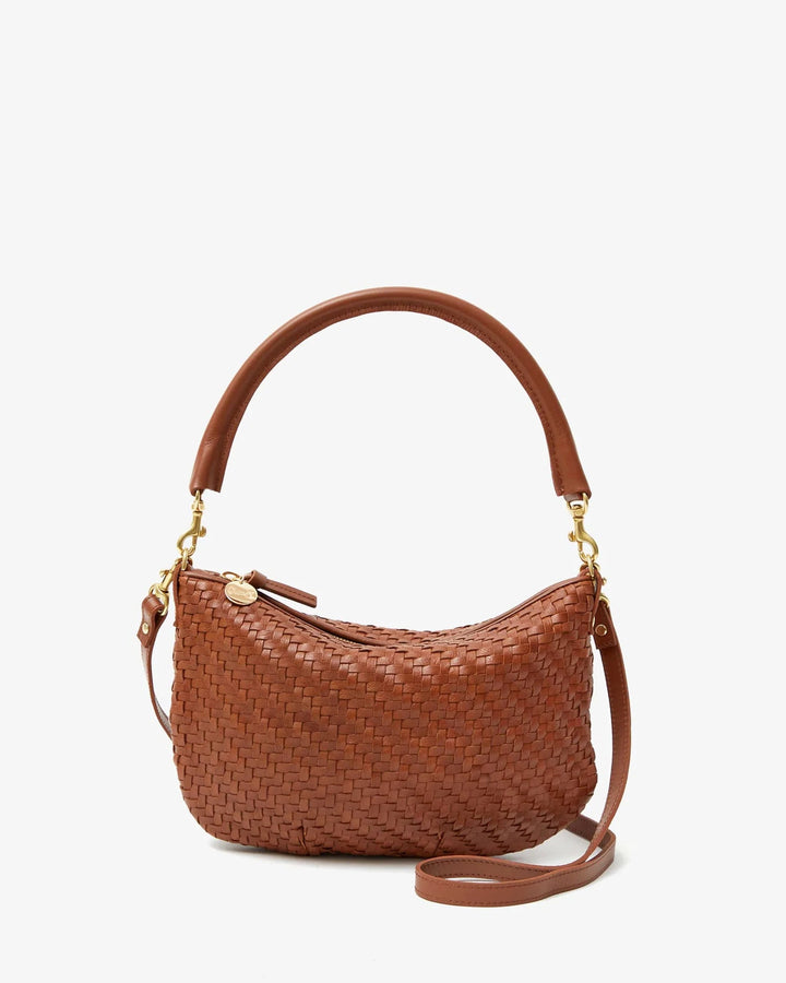 Clare V. - Petit Moyen Messenger Hazelnut Woven Zig Zag - Kalifornia Jean Bar