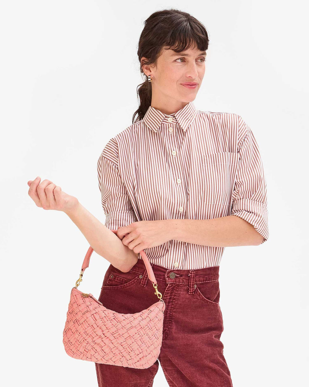 Clare V. - Petit Moyen Puff Messenger in Blush - Kalifornia Jean Bar