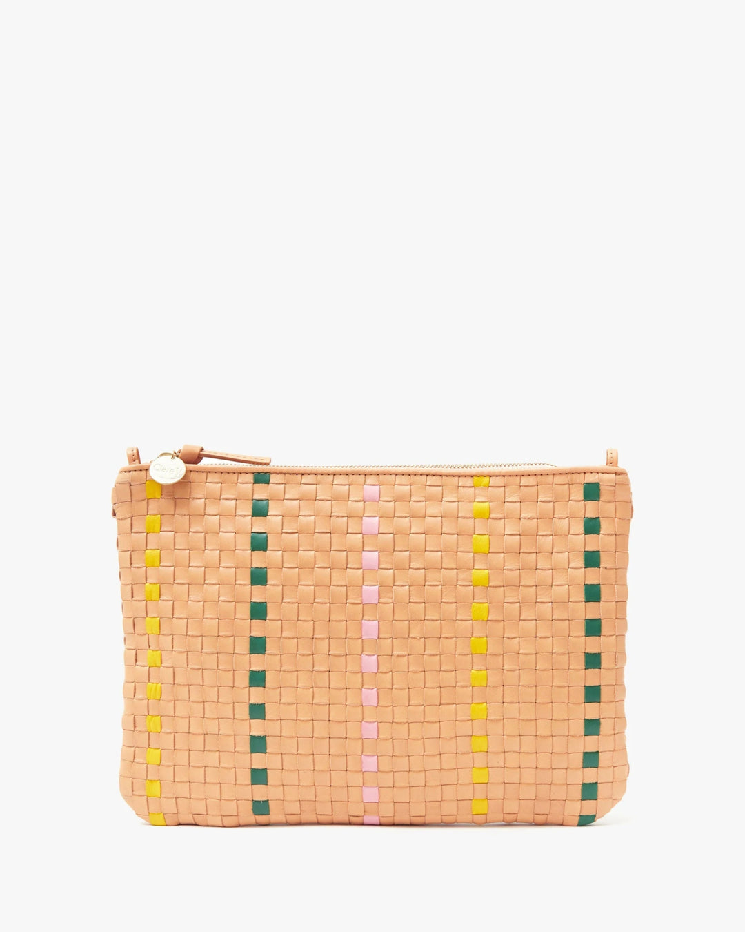 Clare V. - Stripe Bisque Flat Clutch with Tabs - Kalifornia Jean Bar