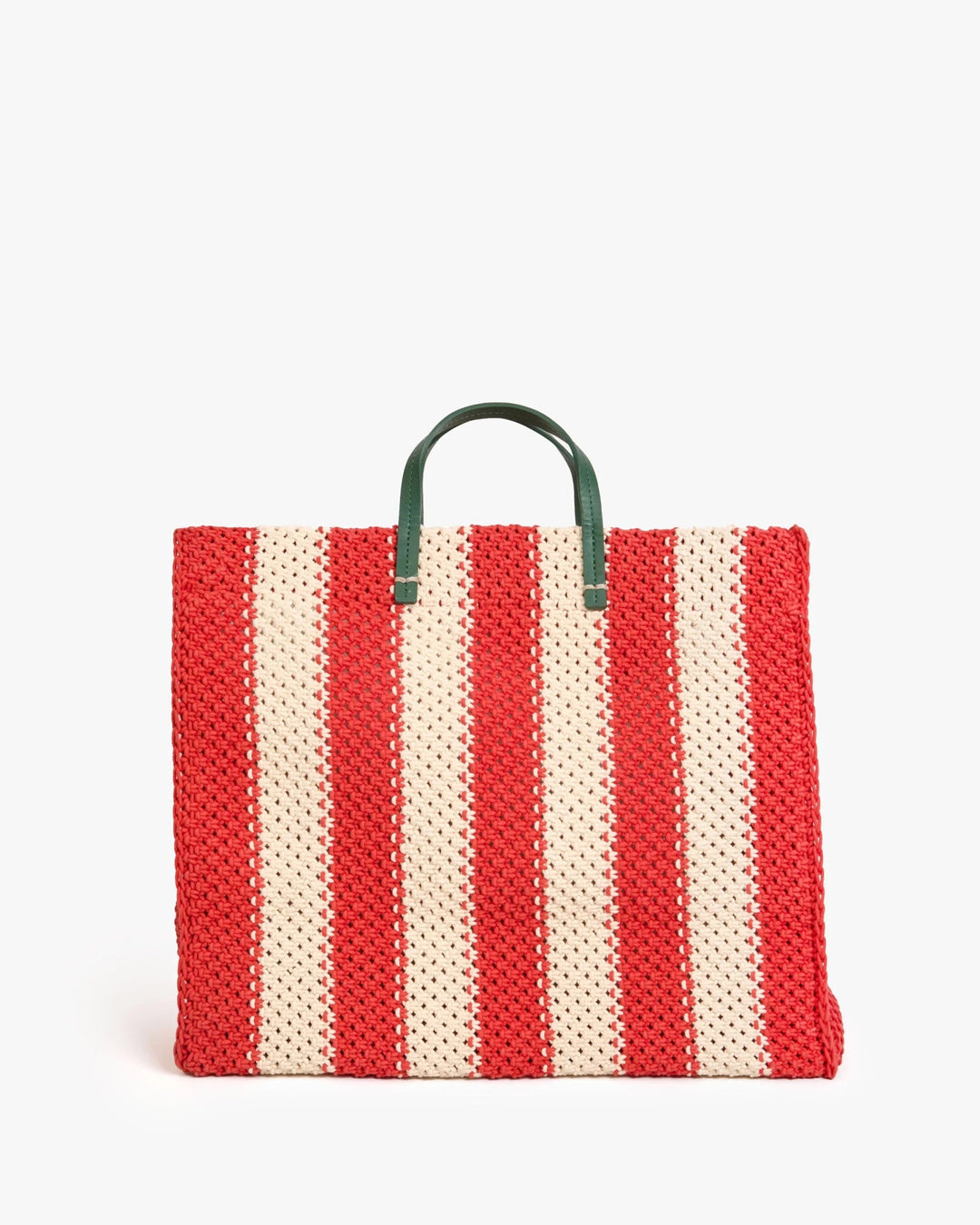 Clare V - Summer Simple Tote in Cream/Bright Poppy - Kalifornia Jean Bar