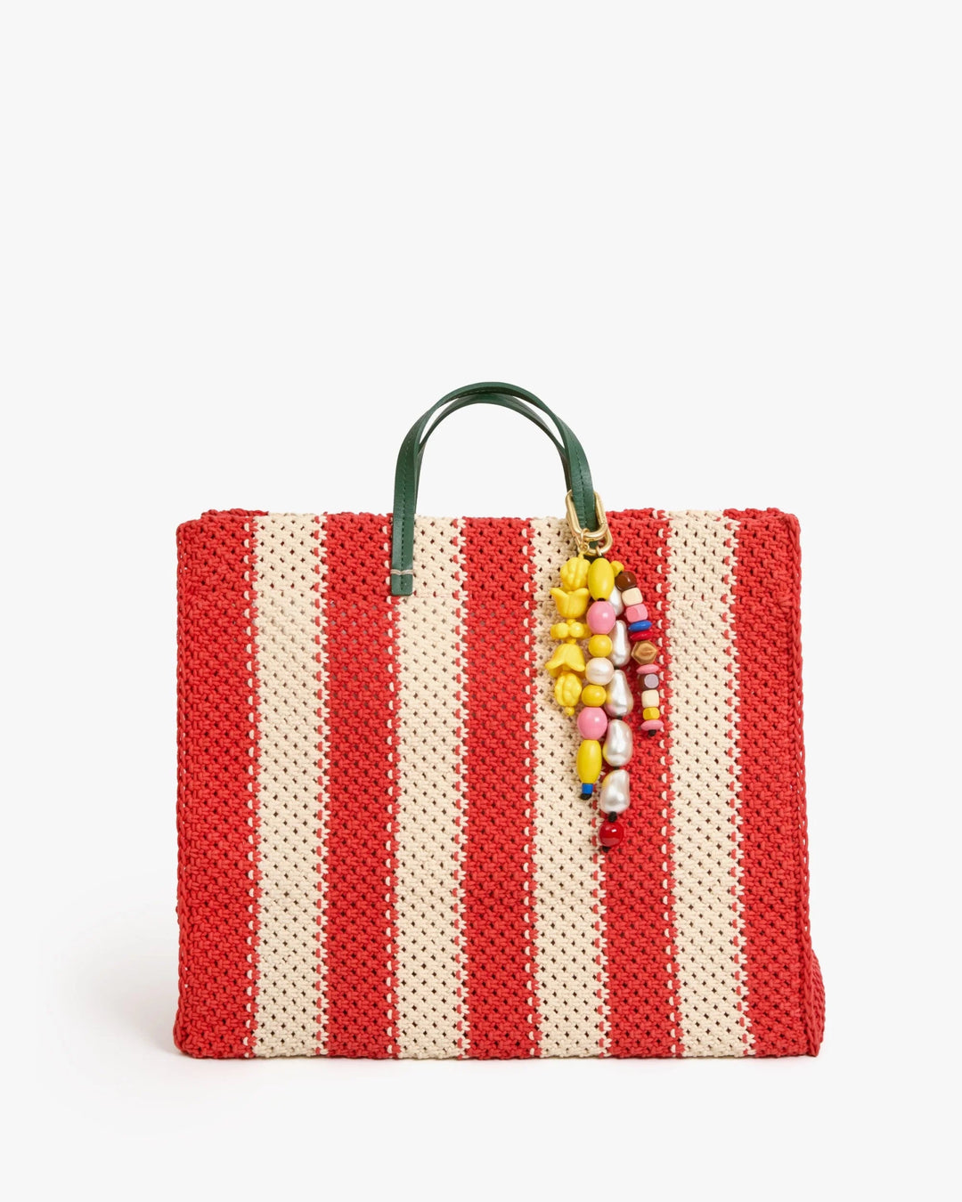 Clare V - Summer Simple Tote in Cream/Bright Poppy - Kalifornia Jean Bar