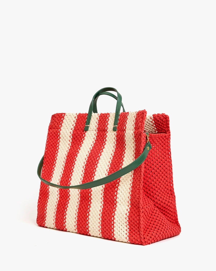 Clare V - Summer Simple Tote in Cream/Bright Poppy - Kalifornia Jean Bar