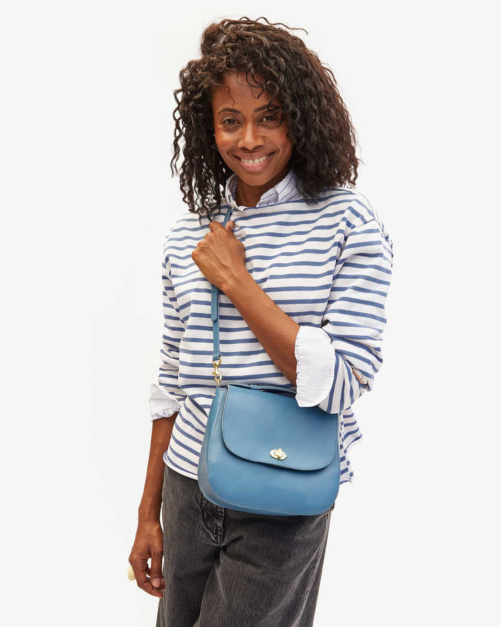 Clare V - Turnlock Louis in Desert Blue w/ Top Handle - Kalifornia Jean Bar