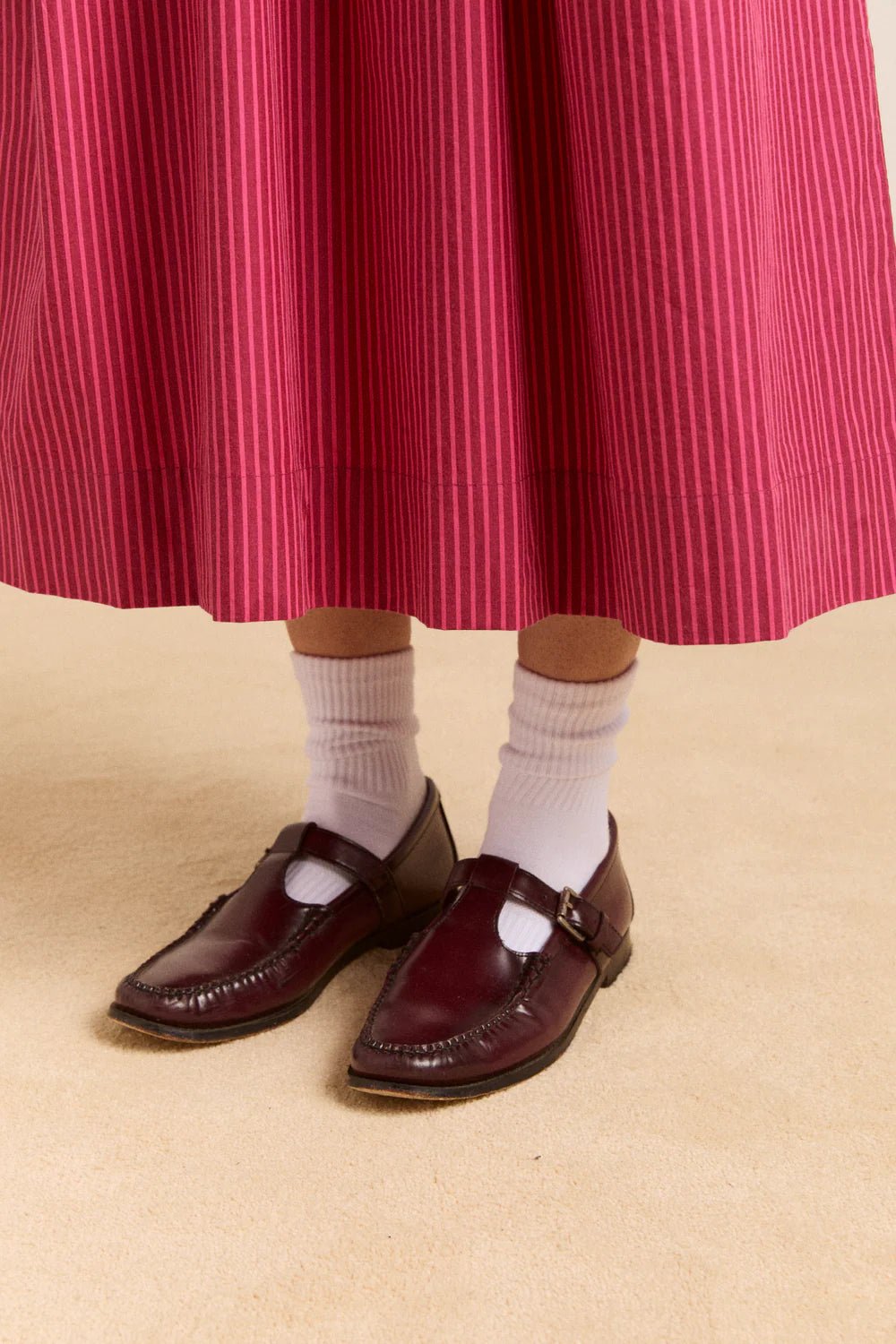 Damson Madder - Berry Business Raphaela Ruffle Midi Dress - Kalifornia Jean Bar