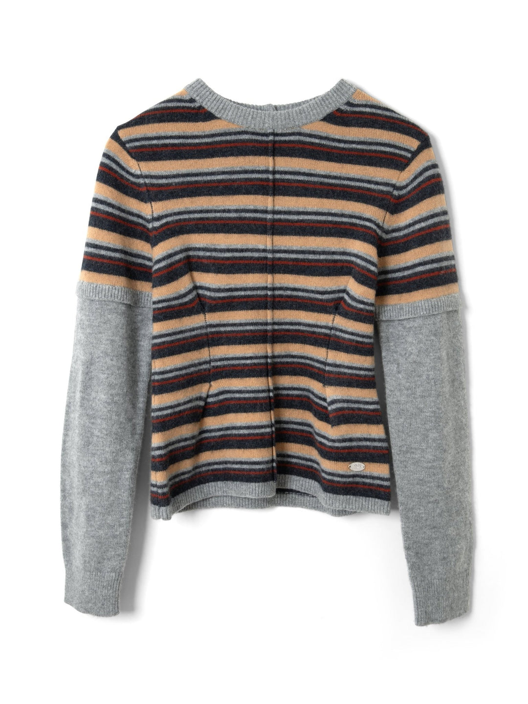 Damson Madder - Clara Striped Double Sleeve Merino Wool Jumper - Kalifornia Jean Bar