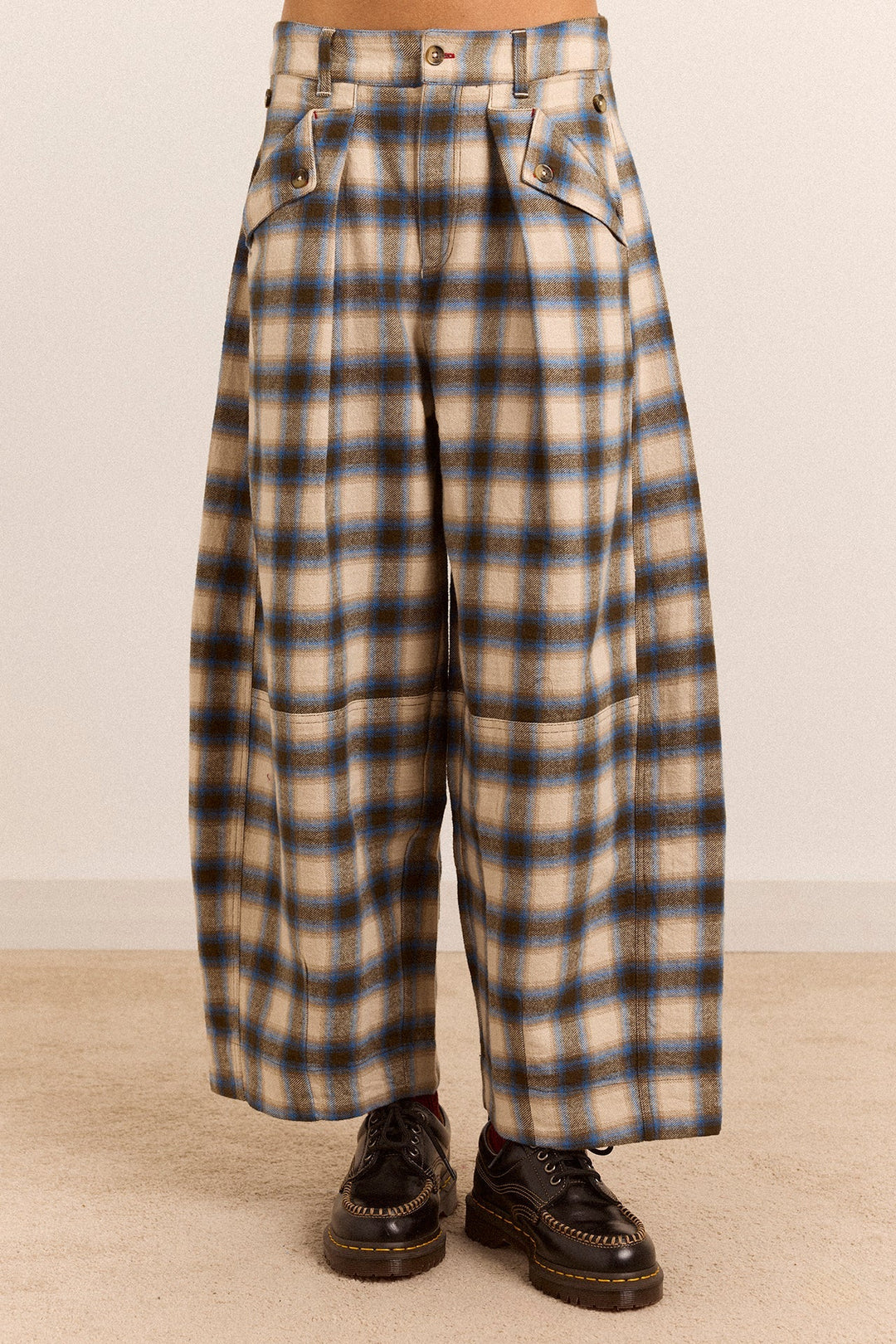 Damson Madder - Mara Trouser in Blur Brushed Check - Kalifornia Jean Bar