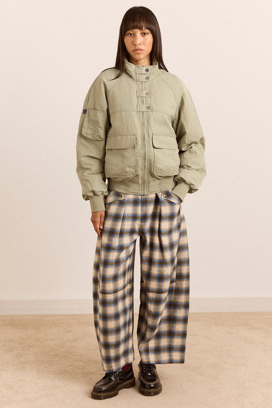 Damson Madder - Mara Trouser in Blur Brushed Check - Kalifornia Jean Bar