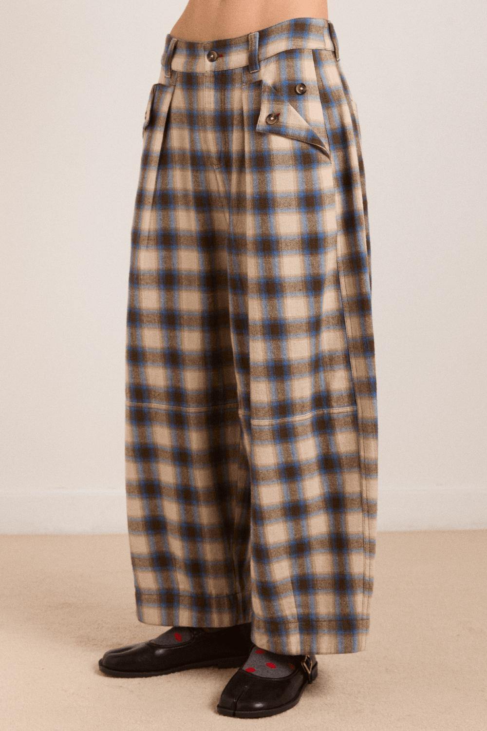 Damson Madder - Mara Trouser in Blur Brushed Check - Kalifornia Jean Bar