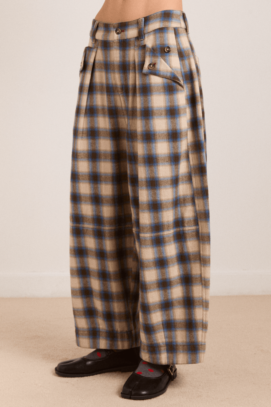 Damson Madder - Mara Trouser in Blur Brushed Check - Kalifornia Jean Bar