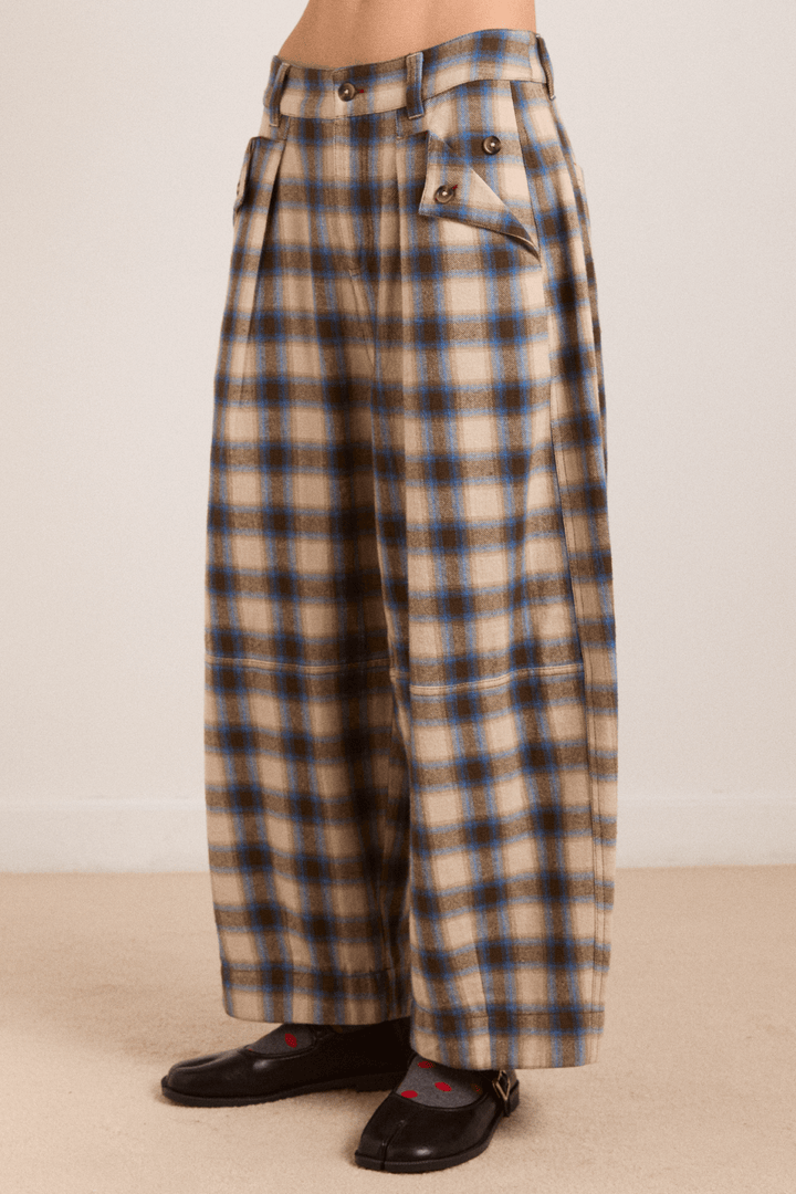 Damson Madder - Mara Trouser in Blur Brushed Check - Kalifornia Jean Bar