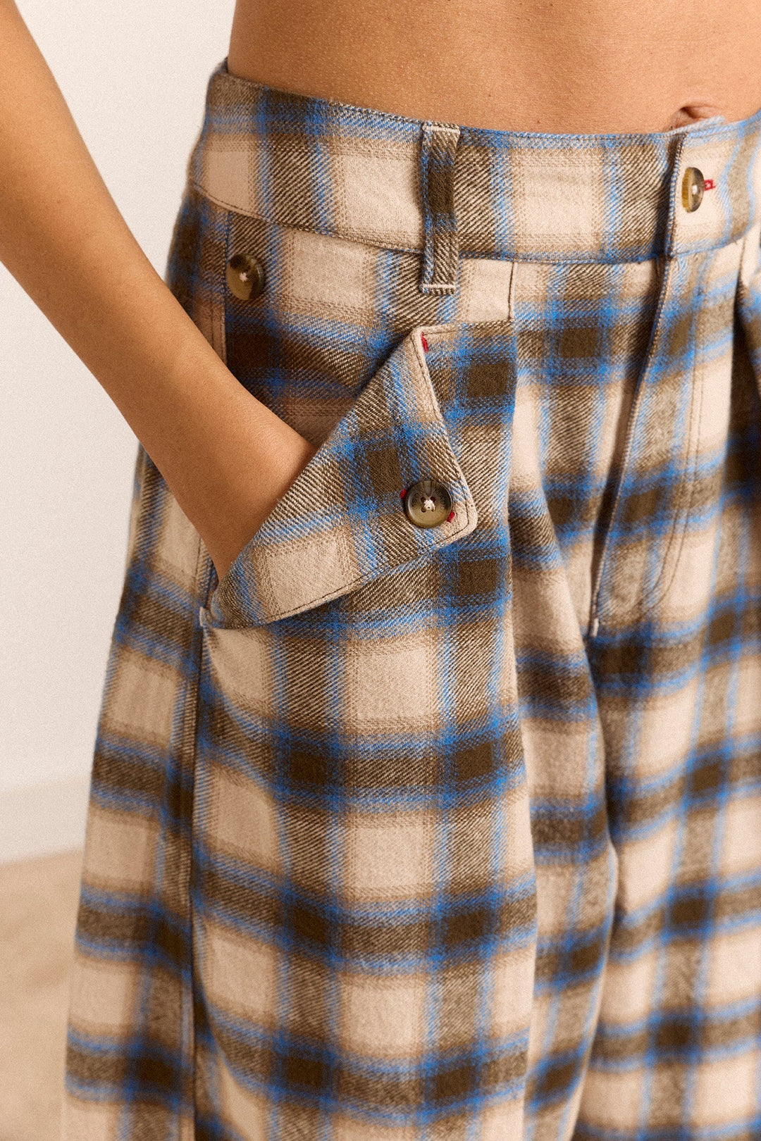 Damson Madder - Mara Trouser in Blur Brushed Check - Kalifornia Jean Bar