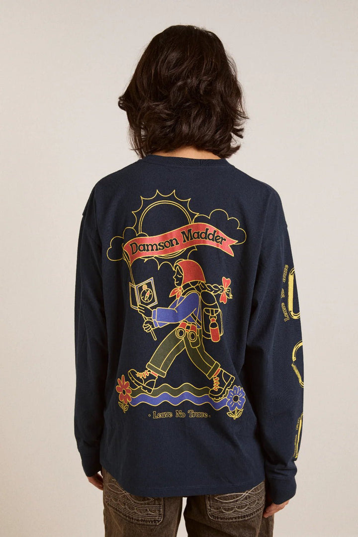 Damson Madder - Navy Rambler Longsleeve Tee - Kalifornia Jean Bar