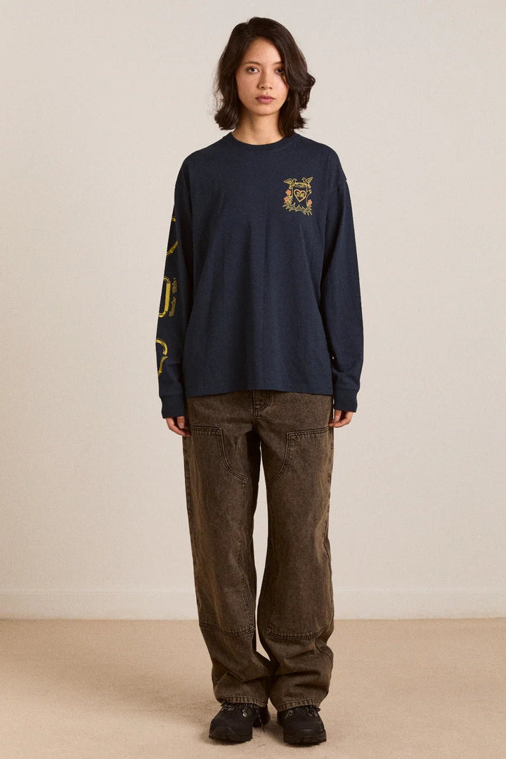 Damson Madder - Navy Rambler Longsleeve Tee - Kalifornia Jean Bar