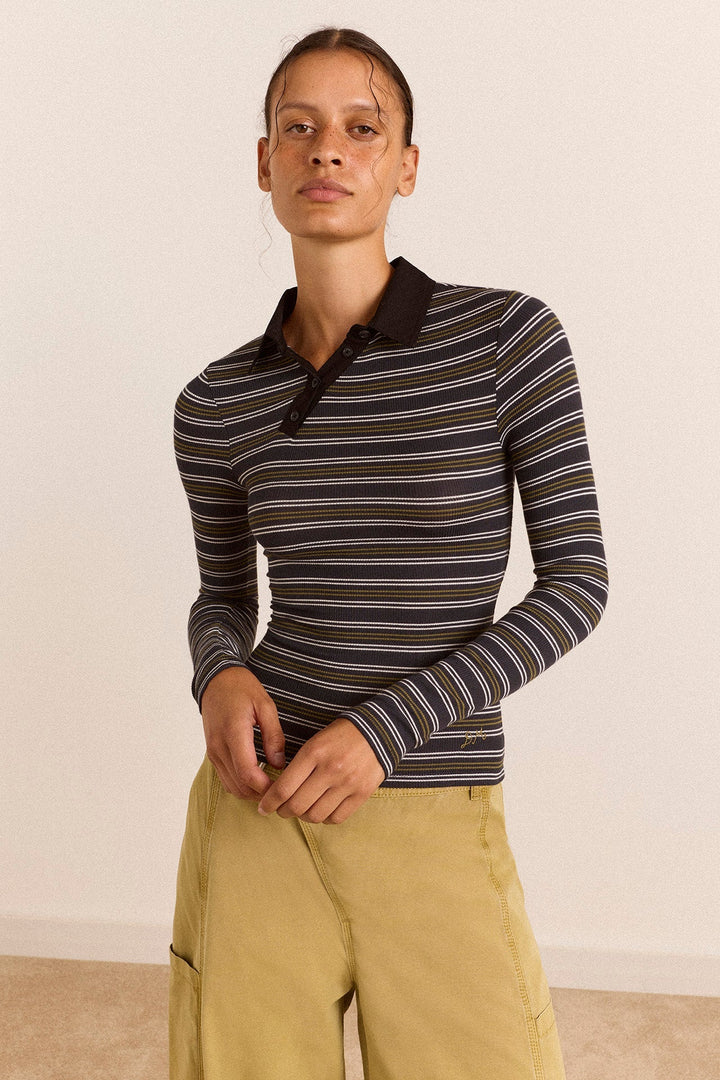Damson Madder - Peyton Striped Polo - Kalifornia Jean Bar