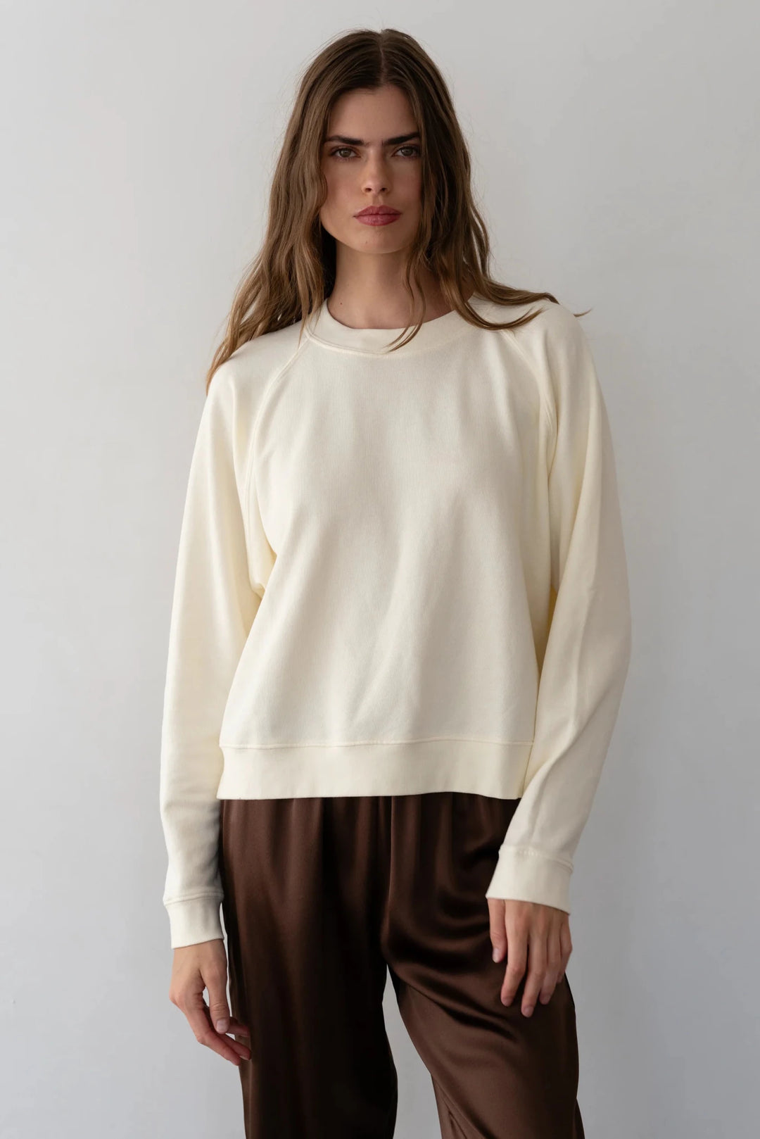 Donni - Eco - Terry Crewneck in Cream - Kalifornia Jean Bar