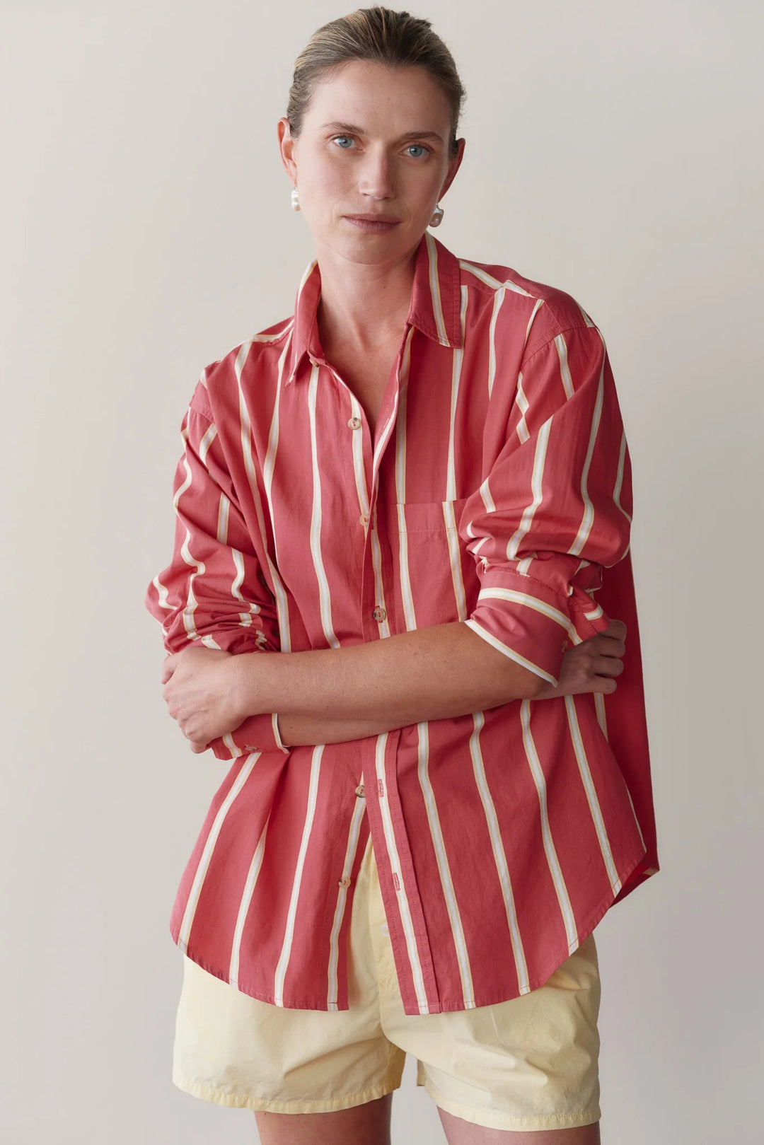 Donni - Pop Stripe Shirt Raspberry - Kalifornia Jean Bar