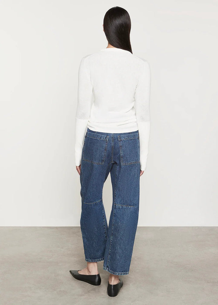 Enza Costa - Ivory Fine Cashmere Crewneck - Kalifornia Jean Bar
