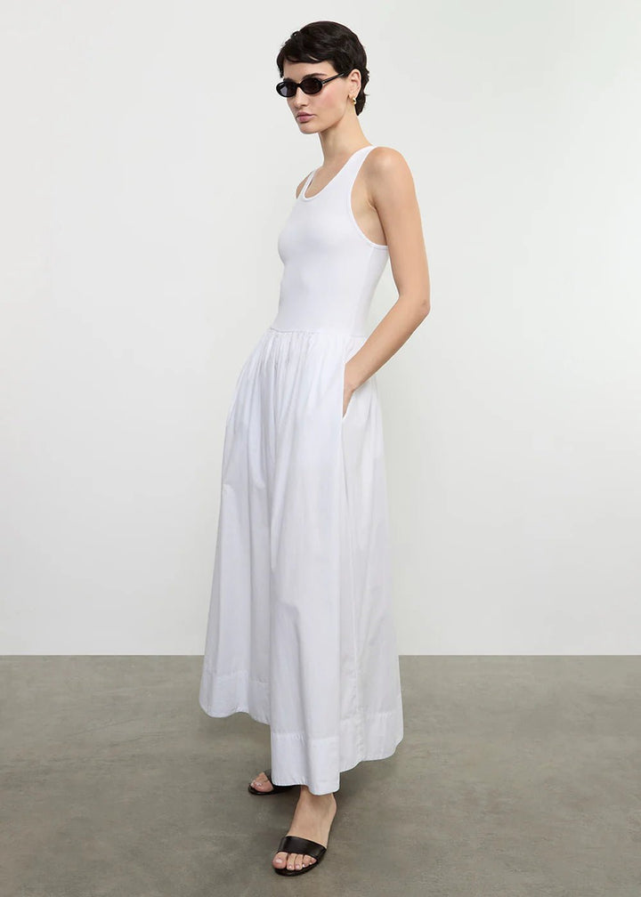 Enza Costa - White Cotton Resort Tank Dress - Kalifornia Jean Bar