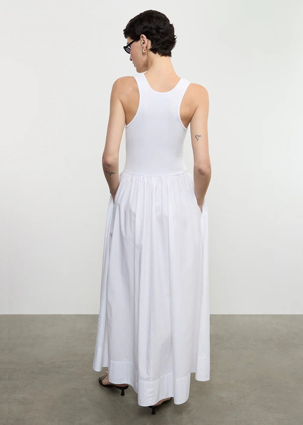 Enza Costa - White Cotton Resort Tank Dress - Kalifornia Jean Bar