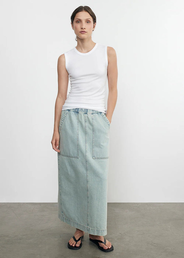 Enza Costa - White Supima Cotton Sleeveless Tank - Kalifornia Jean Bar