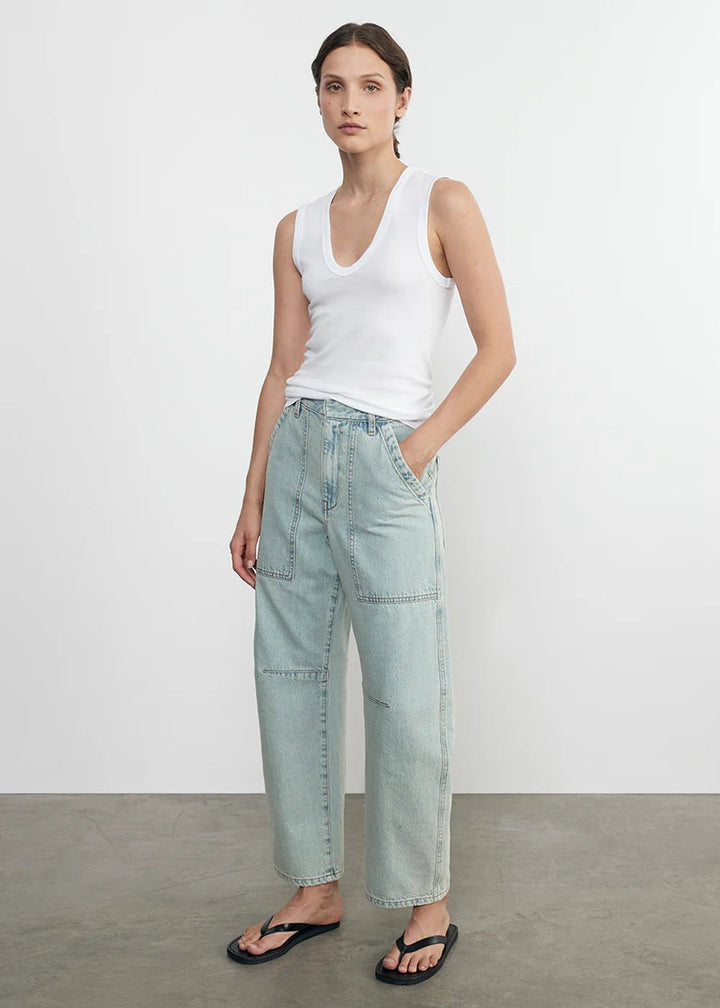 Enza Costa - White U T-Shirt Supima Cotton Sleeveless - Kalifornia Jean Bar
