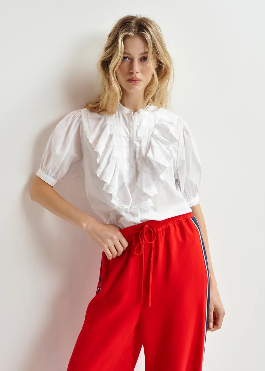 Essentiel Antwerp - Hazlenut Red WIde Leg Track Pants - Kalifornia Jean Bar
