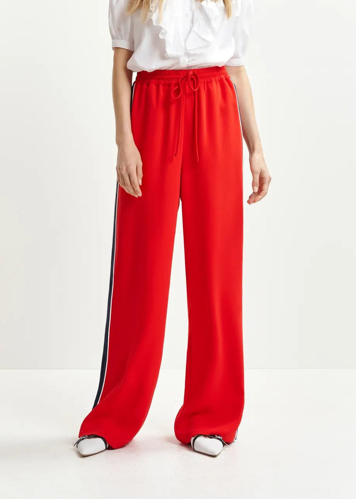 Essentiel Antwerp - Hazlenut Red WIde Leg Track Pants - Kalifornia Jean Bar