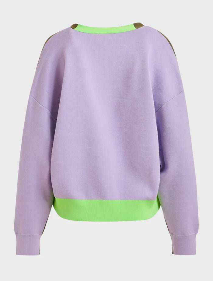 Essentiel Antwerp - Jicolor Cardigan Olive Martini Colorblock - Kalifornia Jean Bar