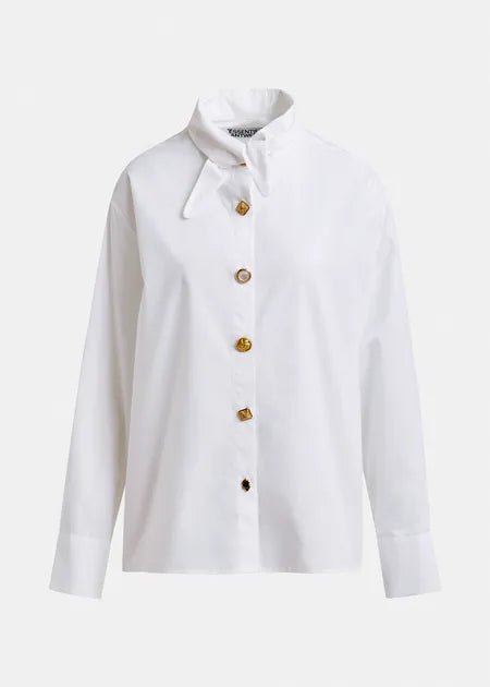 Essentiel Antwerp - Jomato White Elongated Collar Shirt - Kalifornia Jean Bar