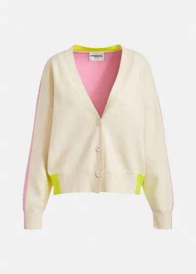 Essentiel Antwerp - Off - White Pink Yellow Colorblock Cardigan - Kalifornia Jean Bar