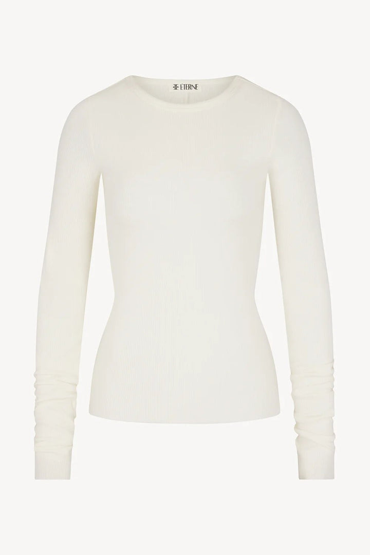Éterne - Cream Long Sleeve Fitted Top - Kalifornia Jean Bar