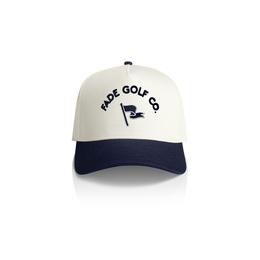 Fade Golf Co. - White/Midnight Two - Tone Flagstick Cap - Kalifornia Jean Bar