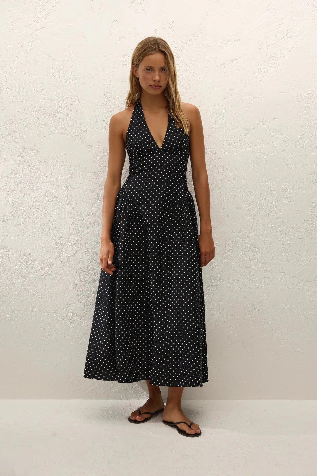 Faithfull The Brand - La Cala Midi Dress Lola Polka Dot - Kalifornia Jean Bar