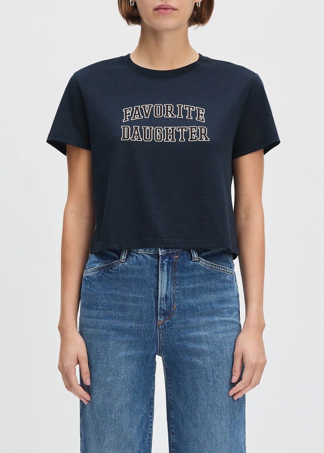 Favorite Daughter - Navy/Burgundy Collegiate Cropped Tee - Kalifornia Jean Bar