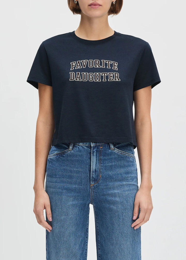 Favorite Daughter - Navy/Burgundy Collegiate Cropped Tee - Kalifornia Jean Bar