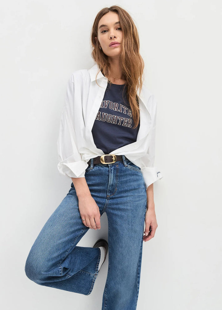 Favorite Daughter - Navy/Burgundy Collegiate Cropped Tee - Kalifornia Jean Bar