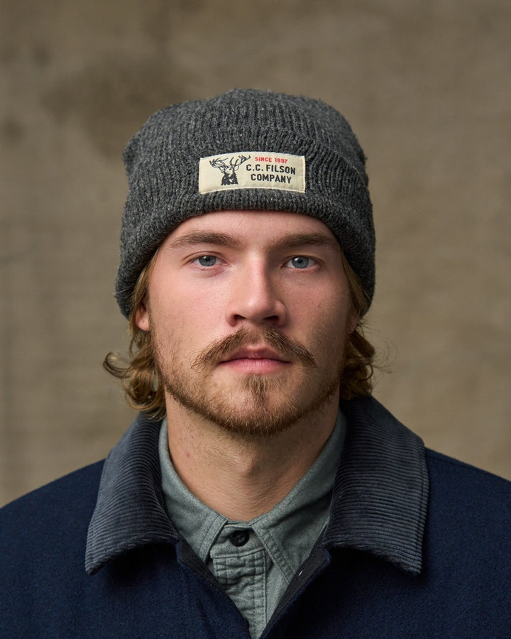 Filson - Charcoal/Black Lined Ragg Wool Beanie - Kalifornia Jean Bar