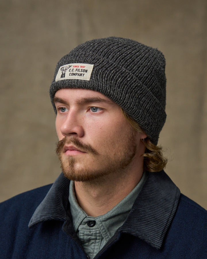 Filson - Charcoal/Black Lined Ragg Wool Beanie - Kalifornia Jean Bar