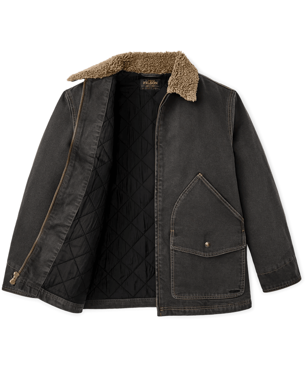 Filson - Women's Black Denim Insulated Outfitter Coat - Kalifornia Jean Bar