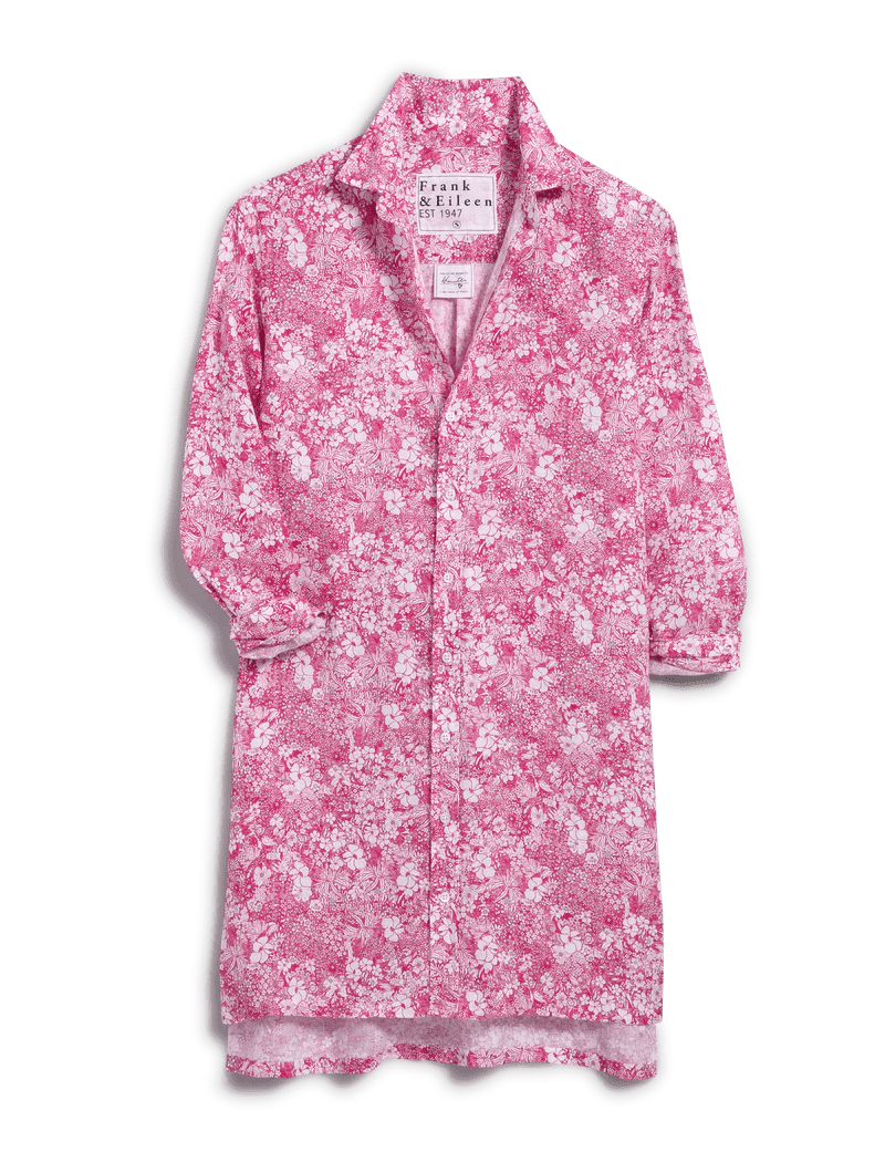 Frank & Eileen - Pink Floral Hunter Step - Hem Shirt Dress - Kalifornia Jean Bar
