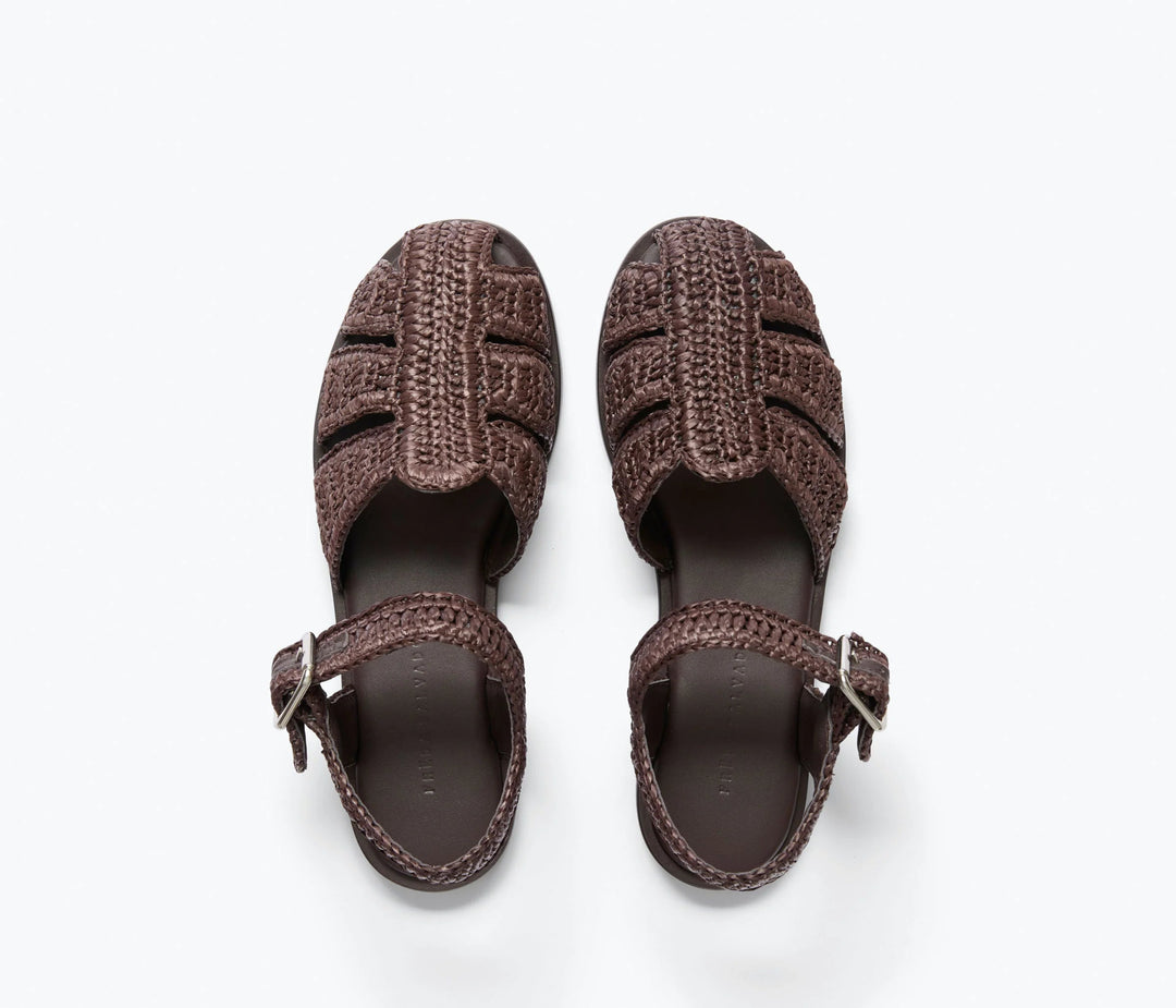 Freda Salvador - Chocolate Raffia Sera Fisherman's Sandal - Kalifornia Jean Bar