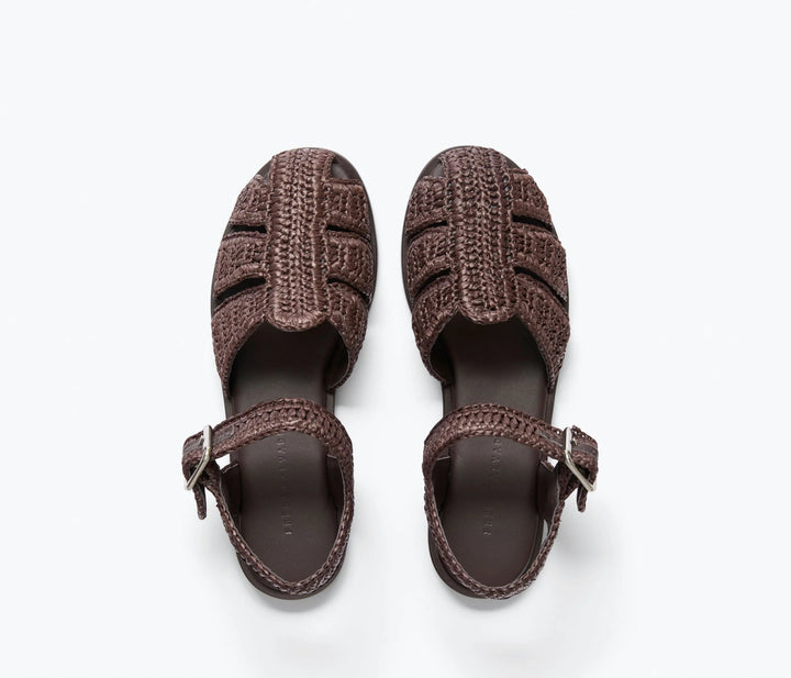Freda Salvador - Chocolate Raffia Sera Fisherman's Sandal - Kalifornia Jean Bar