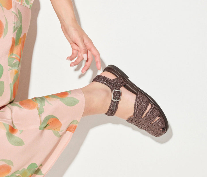 Freda Salvador - Chocolate Raffia Sera Fisherman's Sandal - Kalifornia Jean Bar