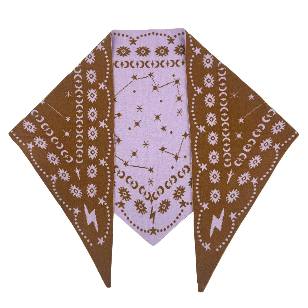Freya - Nebula Triangle Scarf Mocha / Lavender - Kalifornia Jean Bar