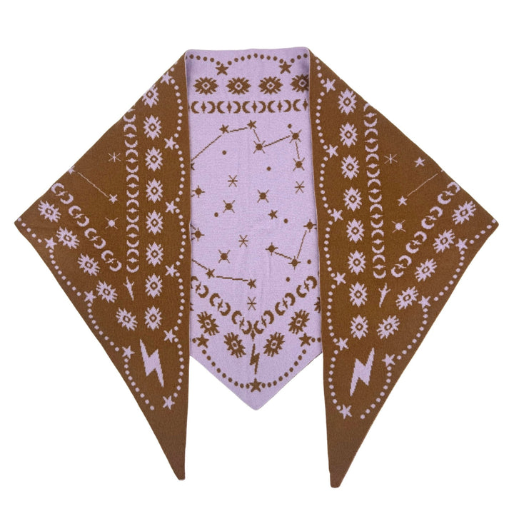 Freya - Nebula Triangle Scarf Mocha / Lavender - Kalifornia Jean Bar