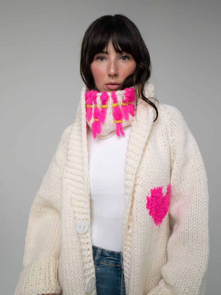 GoGo - Heart Jacket in Snow/Hot Pink - Kalifornia Jean Bar