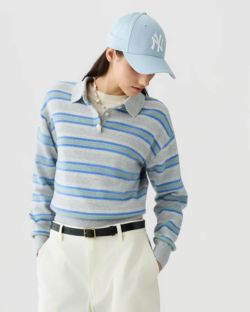 Guest in Residence - Collegiate Stripe Polo Stone Combo - Kalifornia Jean Bar