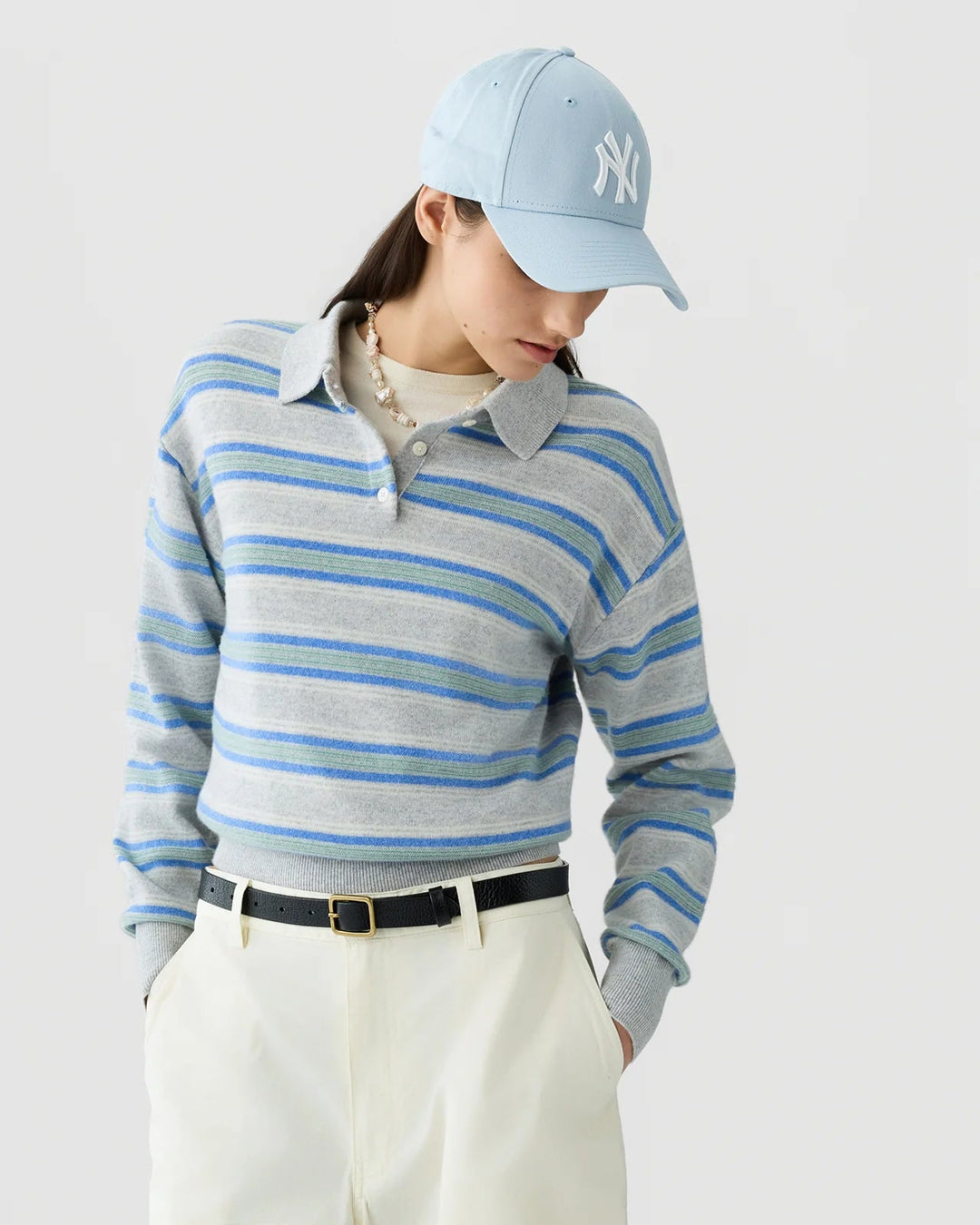 Guest in Residence - Collegiate Stripe Polo Stone Combo - Kalifornia Jean Bar