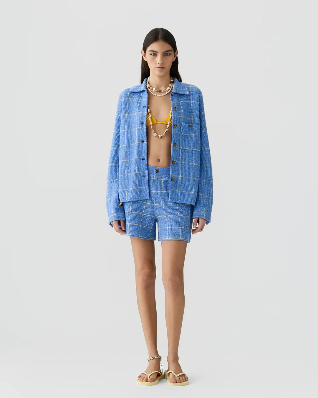 Guest in Residence - Dylan Plaid Shirt Delft Blue Butter - Kalifornia Jean Bar